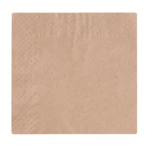 Vegware Recycled Cocktail Napkin Kraft 24x24cm 2ply 1/4 Fold (Pack of 4000) - DW629  - 1