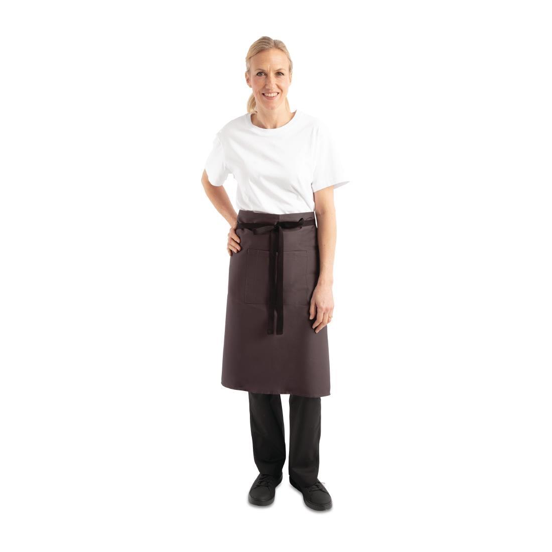 Chef Works Regular Bistro Apron Charcoal - A907  - 1