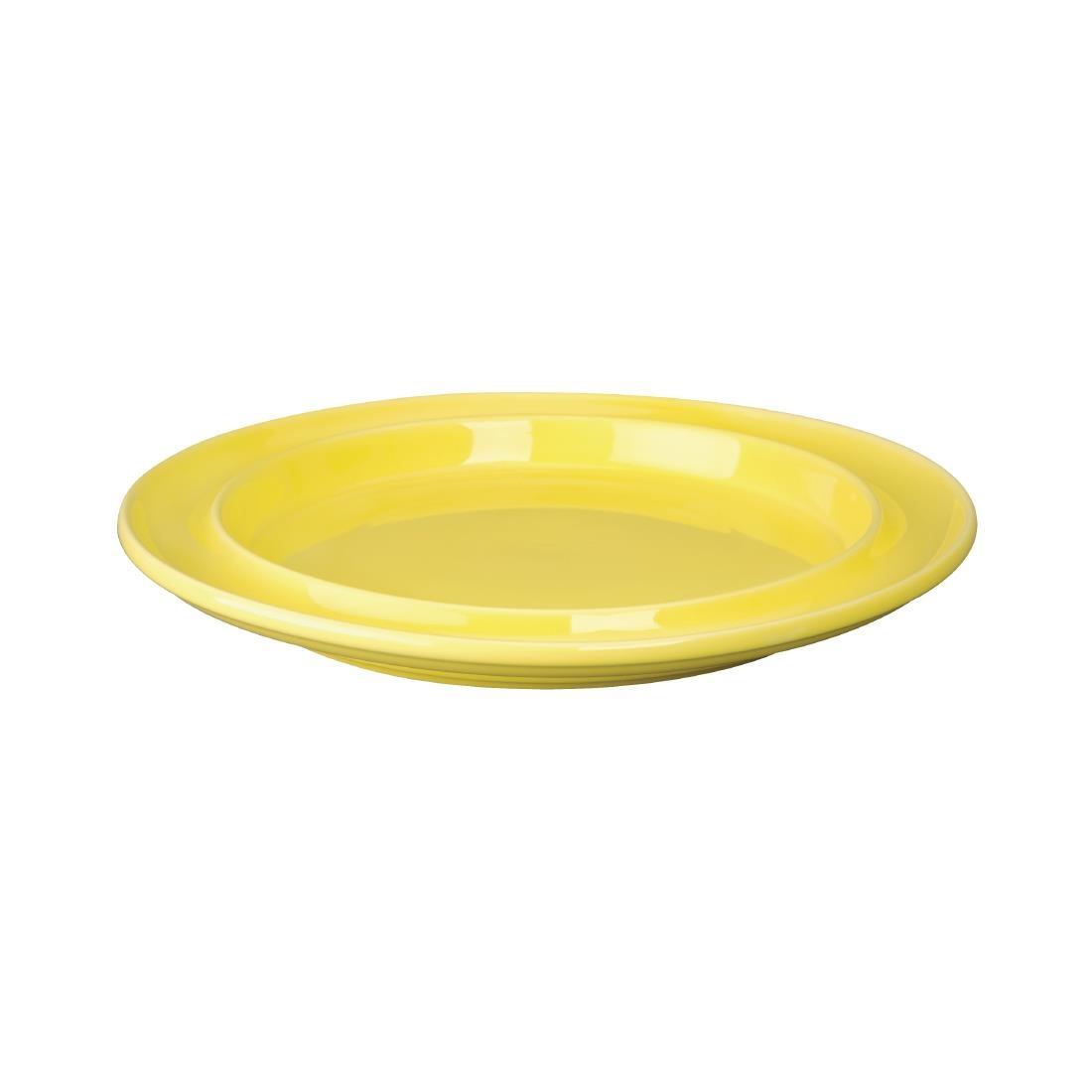 Olympia Kristallon Heritage Raised Rim Plates Yellow 252mm (Pack of 4) - DW707  - 3