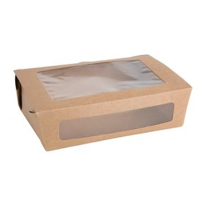 Fiesta Recyclable Salad Box with PET Window 1600ml (Pack of 100) - FN899  - 1