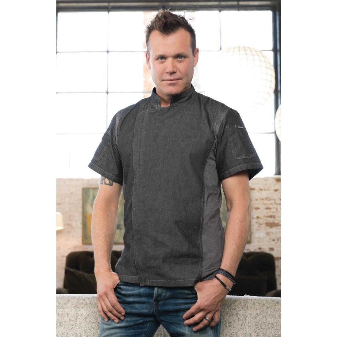 Chef Works Urban Delancey Short Sleeve Denim Chefs Jacket Size S - BB270-S  - 9