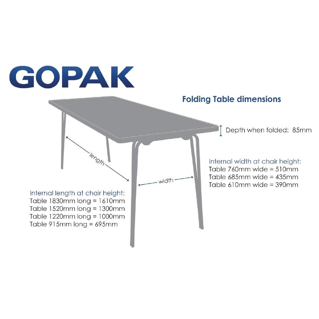 Gopak Contour Folding Table Teak 6ft - DM940  - 2