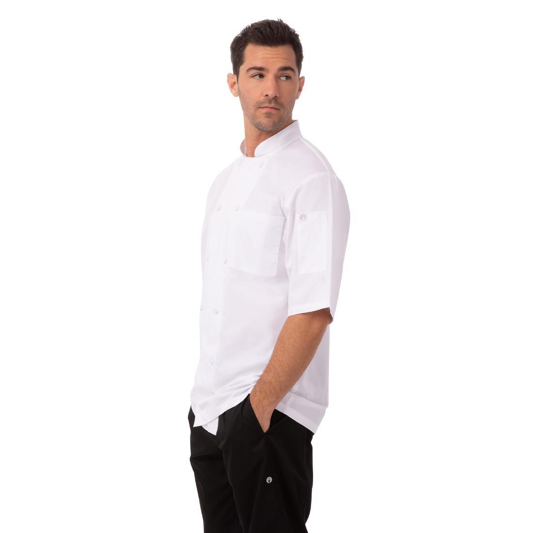 Chefs Works Montreal Cool Vent Unisex Short Sleeve Chefs Jacket White 2XL - A914-XXL  - 2