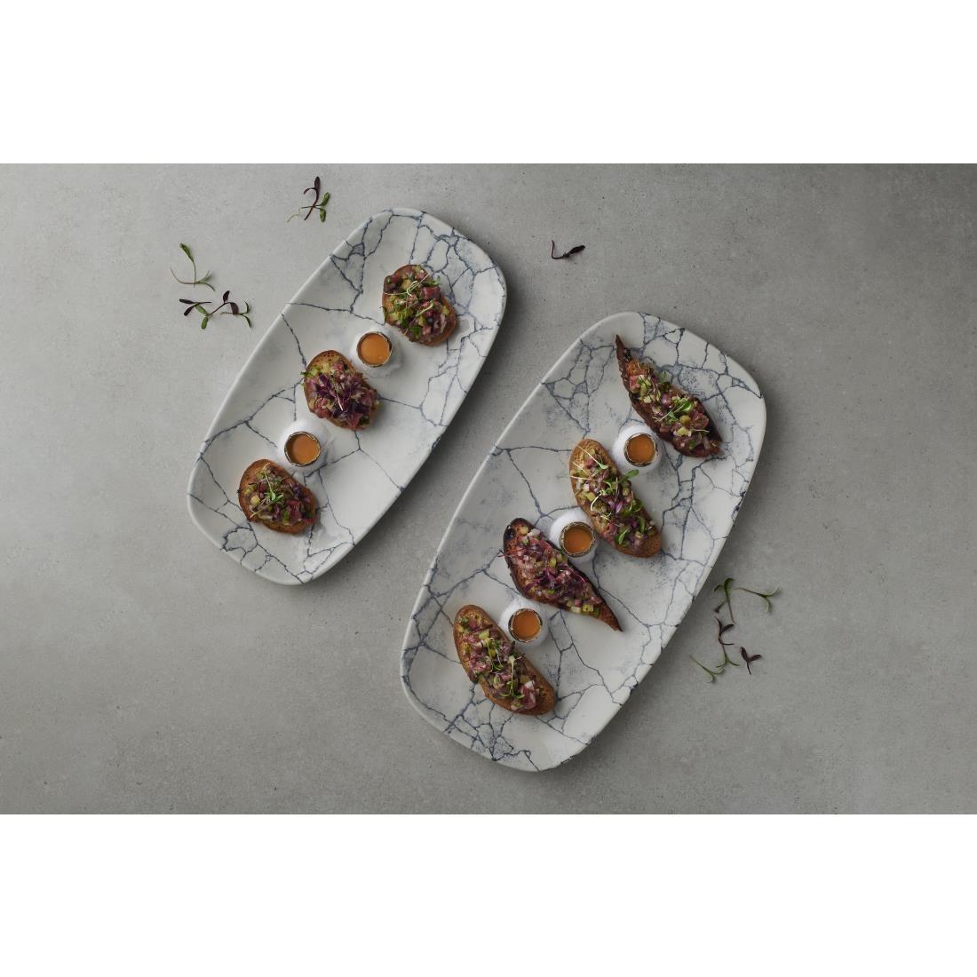Churchill Studio Prints Kintsugi Pearl Chefs Oblong Plate Grey 287x152mm (Pack of 12) - FS942  - 2
