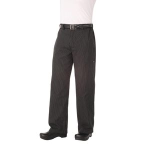 Chef Works Unisex Professional Series Chefs Trousers Grey Herringbone Stripe XL - A852-XL  - 1