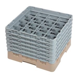 Cambro Camrack Beige 16 Compartments Max Glass Height 298mm - DW553  - 1