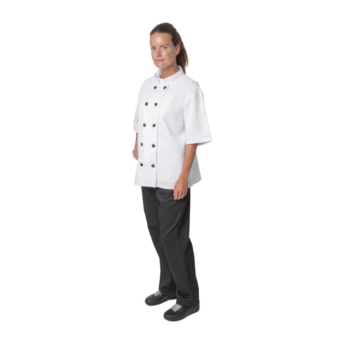 Nisbets Essentials Short Sleeve Chefs Jacket White M (Pack of 2) - BB547-M  - 2