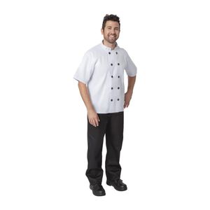 Nisbets Essentials Short Sleeve Chefs Jacket White XS (Pack of 2) - BB547-XS  - 1