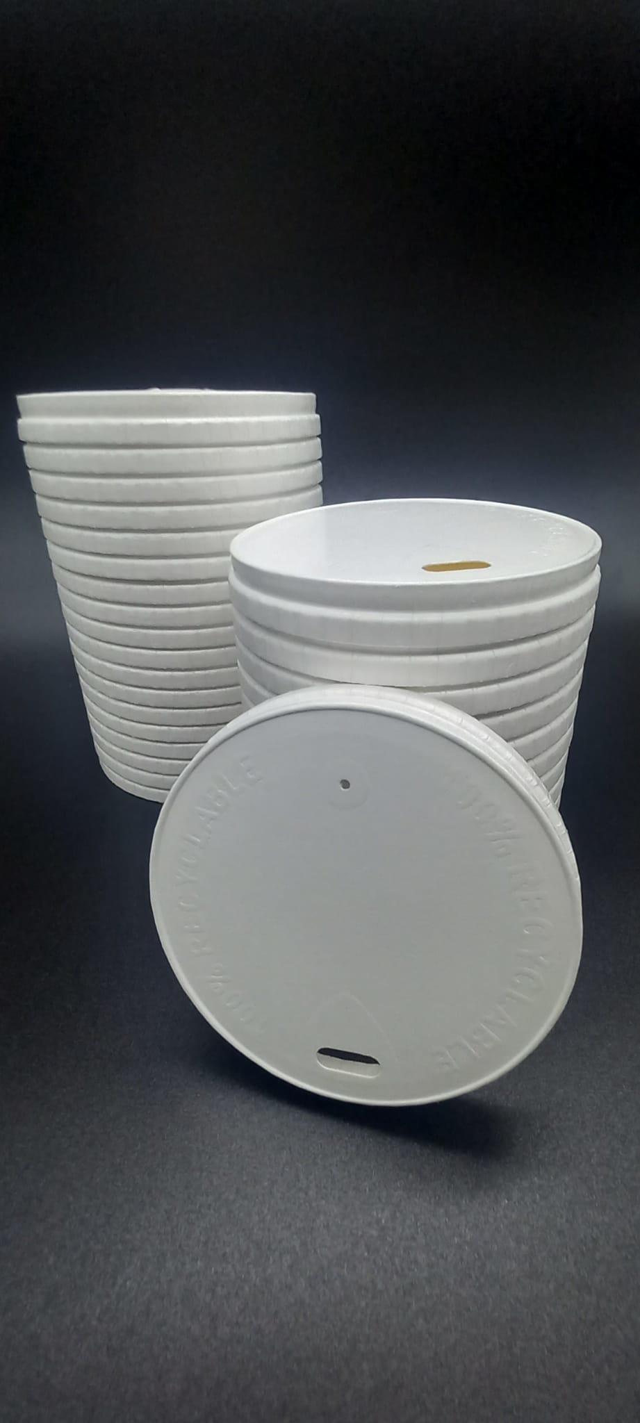 Paper Cup Lids 80mm Diameter - Compostable, Recyclable, Biodegradable - Case 1000 - PAPERLID80MM