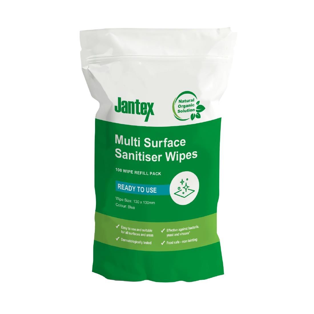 Jantex Green RTU Probe Sanitiser Wipes Refill Pack 130mm (Pack of 100)