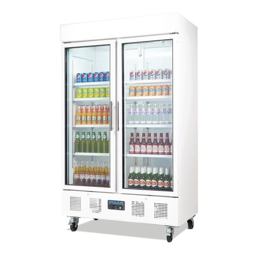 Polar G-Series Upright Double Door Display Fridge 944Ltr White