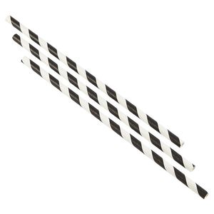 Paper Straws Black and White Stripes 20cm (500pcs) - PPS20BK - 1