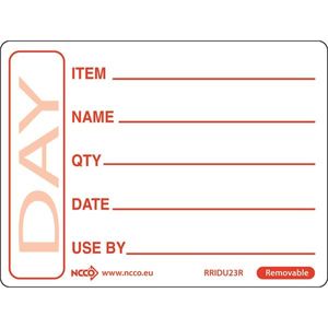 50 X 65mm Removable Red Use By Label (500) - RRIDU23R - 1