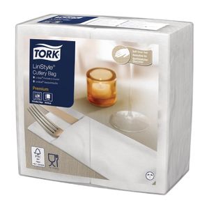 Tork Premium LinStyle Cutlery Napkins White (Pack of 12 x 50) - FS375