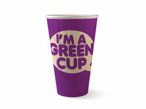 BioPak 16oz Double Wall Aqueous Lined "I'M A Green Cup" (Case of 500) - ABC-16DW-GC-UK - 1