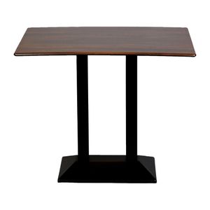 Turin Metal Base Rectangle Poseur Table with Laminate Top in Walnut - CZ841 - 1