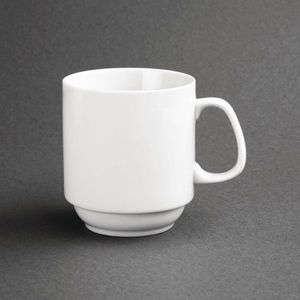 Olympia Whiteware Stacking Mugs 284ml 10oz (Pack of 12) - CB461 - 3