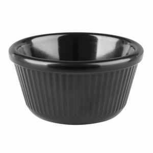Olympia Kristallon Melamine Fluted Ramekins Black 70mm (Pack of 12) - DM163 - 1