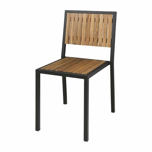 Bolero Steel & Acacia Side Chairs (Pack of 4) - DS150 - 4