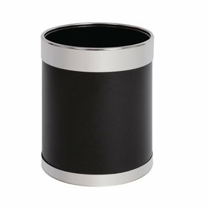 Bolero Black Waste Paper Bin with Silver Rim - Y805 - 1