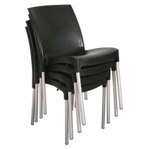 Bolero Stacking Bistro Side Chairs Black (Pack of 4) - GJ976 - 3