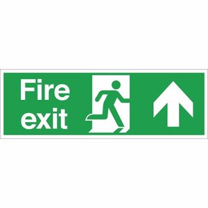 Fire Exit Sign Arrow Up - W301 - 1