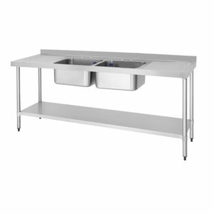 Vogue Double Sink with Double Drainer 2100mm - DY829 - 1