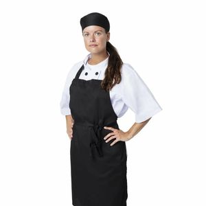 Nisbets Essentials Bib Aprons Polycotton Black (Pack of 2) - BB475 - 1