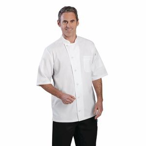 Chef Works Valais Unisex Chefs Jacket White with Grey 2XL - B205-XXL - 3