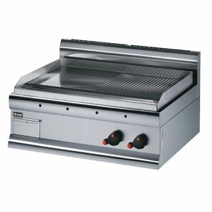 Lincat Silverlink 600 Steel Half Ribbed Natural Gas Griddle GS7/R/N - E307-N - 1