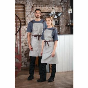 Southside Linen Blend Bib Apron Taupe - BB693 - 1
