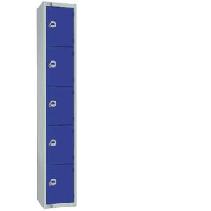 Elite Five Door Padlock Locker with Sloping Top Blue - CG612-PS - 1