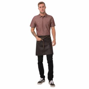 Chef Works Urban Wet Look Boulder Half Bistro Apron Black and Brown - BB035 - 1