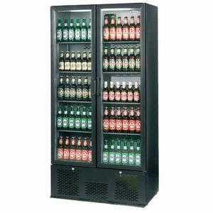 Infrico Upright Back Bar Cooler with Hinged Doors in Black ZX20 - CC607 - 1