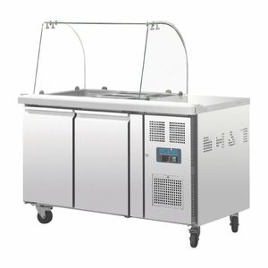 Polar U-Series Double Door Refrigerated Gastronorm Saladette Counter - CT393 - 3