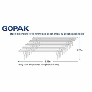 Gopak Contour Stacking Bench Blue 6ft - DM946 - 3