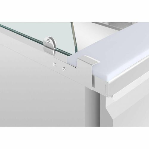 Polar U-Series GN Saladette Counter with Square Sneeze Guard 4 Door - 3