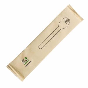 Fiesta Compostable Individually Wrapped Wooden Sporks (Pack of 500) - CH086 - 1