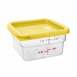 Hygiplas Square Food Storage Container Lid Yellow Small - FX137 - 3