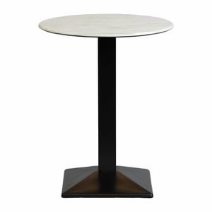 Turin Metal Base 600mm Round Poseur Table with Laminate Top in Marble - CZ834 - 1