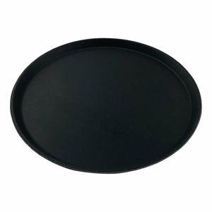 Beaumont Non-Slip Round Tray Black 280mm - CZ494 - 1
