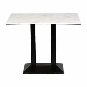 Turin Metal Base Rectangle Poseur Table with Laminate Top in Marble - CZ838 - 1