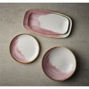 Churchill Stonecast Accents Petal Pink Evolve Coupe Plate 220mm (Pack of 12) - CU646 - 1