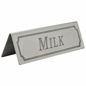 Beaumont Milk Table Sign Stainless Steel - CZ432 - 1