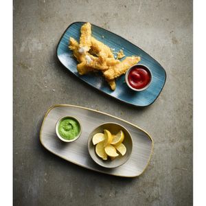 Churchill Stonecast Raw Grey Chefs Oblong Plates 270 x 127mm (Pack of 12) - HX049 - 3