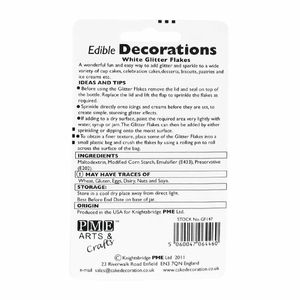 PME Glitter Flakes 7.1g - White - HU327 - 3