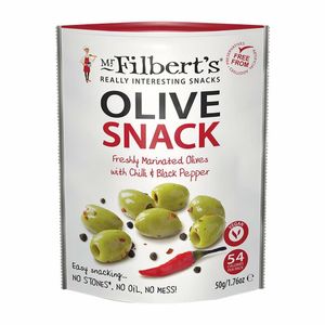 Mr Filbert's Green Olives Chilli & Black Pepper 50g (Pack of 12) - FU482 - 1