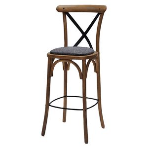 Bristol Bar Chair in Weathered Oak with Shetland Smoke Seat - HX883 - 1