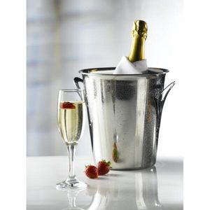 S/St. Wine Bucket Tulip Design -St/St Handles - 2