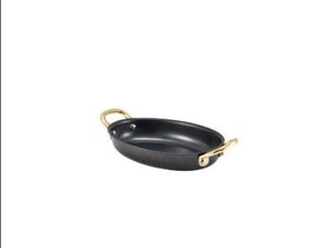 GenWare Black Vintage Steel Oval Dish 16.5 x 12.5cm (Pack of 6) - 1